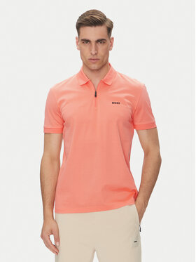 BOSS BOSS Тениска с яка и копчета Philix Pima 50538177 Оранжев Regular Fit