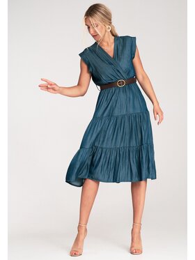 FIGL FIGL Džínsové šaty M1225 Modrá A-Line Fit