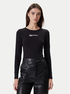 Karl Lagerfeld Jeans Karl Lagerfeld Jeans Боді A4W17017 Чорний Slim Fit