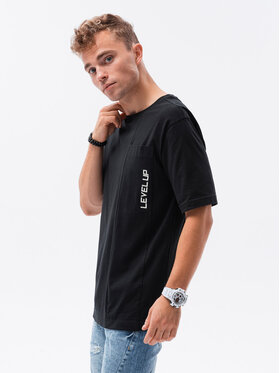 Ombre Ombre T-Shirt S1628 Czarny Regular Fit