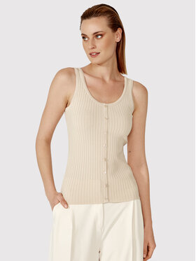 Simple Simple Top TPD001 Beżowy Regular Fit