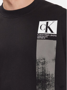 Calvin Klein Jeans Majica Dugih Rukava J30J323416 Crna Regular Fit