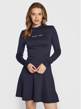 Tommy Jeans Tommy Jeans Rochie de zi Serif DW0DW14394 Bleumarin Slim Fit