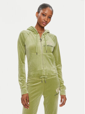Juicy Couture Juicy Couture Džemperis ar kapuci Madison JCWAS23329 Zaļš Slim Fit