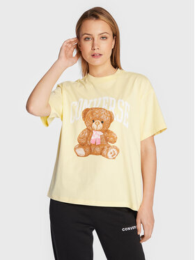 Converse Converse T-shirt Teddy Bear 10023881-A02 Giallo Loose Fit