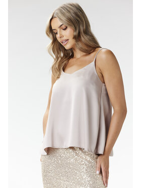 Awama Awama Bluzka A693 Beżowy Basic Fit