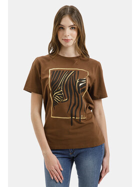 Cross Jeans Cross Jeans T-Shirt 56263-025 Brązowy