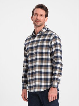 Ombre Ombre Košile OM-SHCS-0157 Barevná Regular Fit