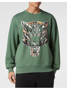 Plein Sport Plein Sport Longsleeve 7809 Zielony Regular Fit