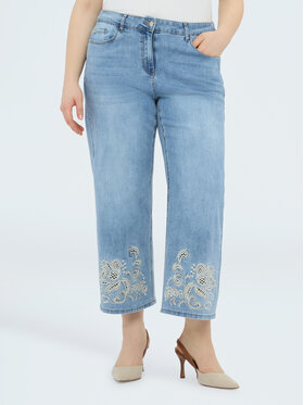 Fiorella Rubino Fiorella Rubino Jeansy P470T005171N024 Turkusowy Cropp Fit