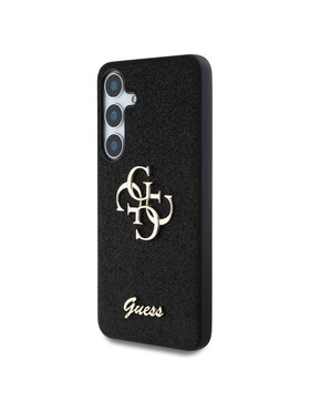 Guess Guess Etui na telefon Fixed Glitter Big 4G Metal Logo Czarny