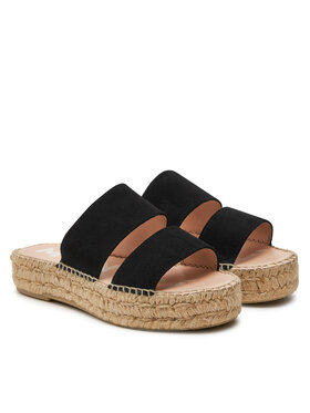 Manebi Espadrile Hamptons Double Sole 2 Bands Sandals K 1.0 JB Crna