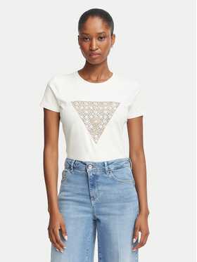 Guess Guess T-Shirt W6BI61 K7948 Kremowy Regular Fit