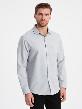 Ombre Ombre Koszula OM-SHCS-0148 Szary Regular Fit