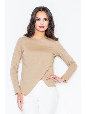 FIGL FIGL Bluzka M210 Beżowy Regular Fit