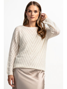 Fobya Fobya Sweter F1894 Écru Basic Fit