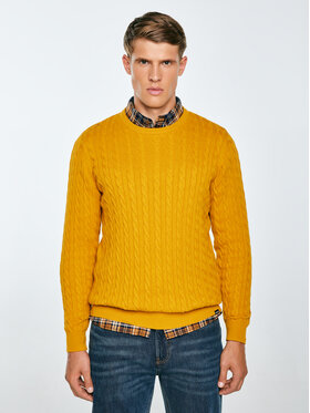 BIG STAR BIG STAR Sweter AMARIS Żółty Basic Fit