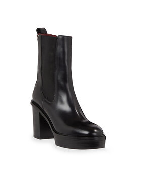 Tommy Hilfiger Tommy Hilfiger Боти Elevated Plateau Chelsea Bootie FW0FW07542 Черен