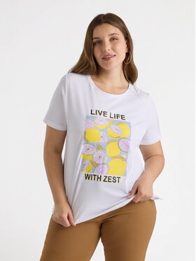 Fiorella Rubino Fiorella Rubino T-Shirt G118L008414N011 Biały Regular Fit
