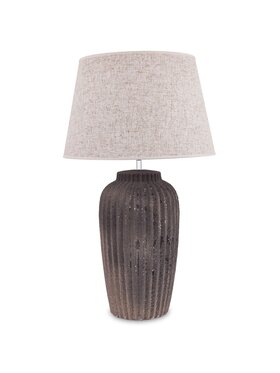 MIAhome MIAhome Lampka nocna Lampa stołowa z ceramiki i tkaniny WALSH Beżowy