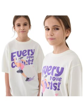 4F 4F T-Shirt 4FJASAW24TTSHF2592-011S Biały Oversize