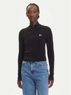 Tommy Jeans Tommy Jeans Kardigan DW0DW20967 Černá Slim Fit