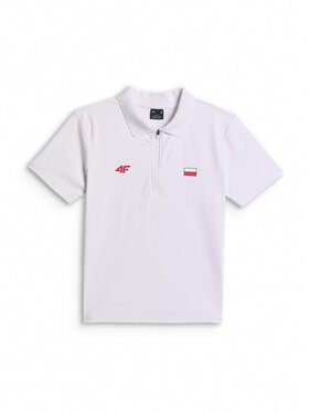 4F 4F Polo STREFA KIBICA Biały Slim Fit