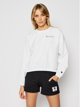 Champion Champion Džemperis Script Logo Track 112686 Balta Oversize