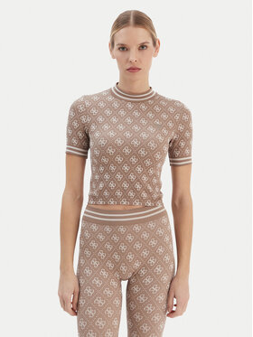 Guess Guess Marškinėliai V5BP07 K2000 Ruda Slim Fit