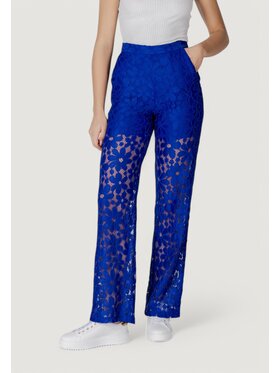 Desigual Desigual Spodnie damskie PANT_LACELONG Niebieski Long Fit