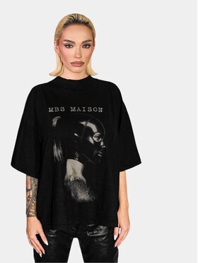 MADE BY SOCIETY MADE BY SOCIETY T-Shirt Tricou PORTRAIT - T27456 Czarny Basic Fit