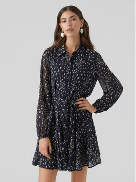 Vero Moda Vero Moda Košilové šaty 10299195 Tmavomodrá Regular Fit