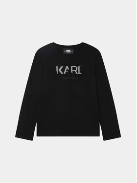 Karl Lagerfeld Kids Karl Lagerfeld Kids Bluzka Z15447 S Czarny Regular Fit