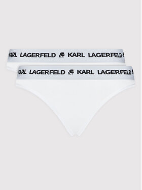 KARL LAGERFELD KARL LAGERFELD Komplet 2 par fig klasycznych Logo Set 211W2127 Biały