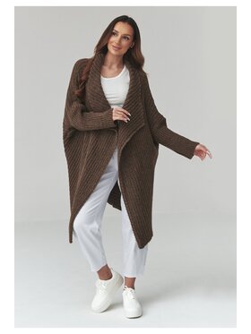Makadamia Makadamia Sweter S173 Brązowy Loose Fit