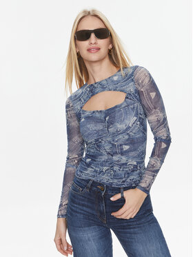 Guess Guess Halenka Ls Cut-Out Brienna T W4RP11 KBAH2 Modrá Slim Fit