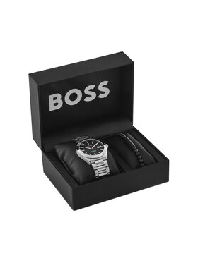 BOSS BOSS Rinkinys: laikrodis ir apyrankė Strike - Gift Set 1570180 Sidabrinė