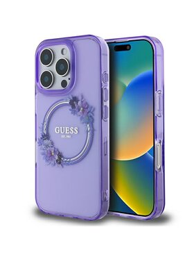 Guess Guess Etui na telefon IML Flowers Wreath Fioletowy