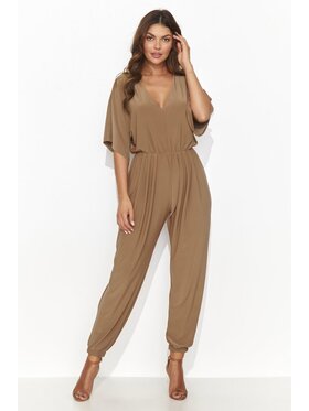 Makadamia Makadamia Kombinezon NU479 Brązowy Regular Fit