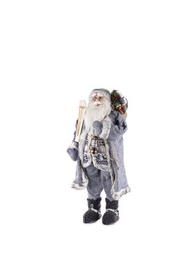 MIAhome MIAhome Figurka świąteczna Święty Mikołaj NICOLAS Szary