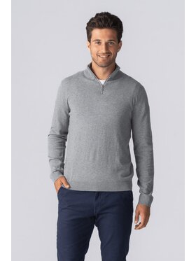 TeeShoppen TeeShoppen Sweter 'Basic Collection' Szary Regular Fit