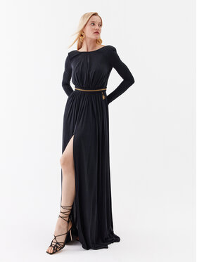 Elisabetta Franchi Elisabetta Franchi Večerné šaty AB-456-32E2-V780 Čierna Slim Fit