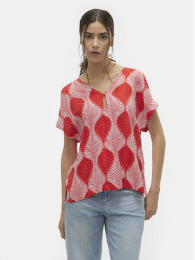 Vero Moda Vero Moda Bluzka Tula 10308984 Czerwony Regular Fit