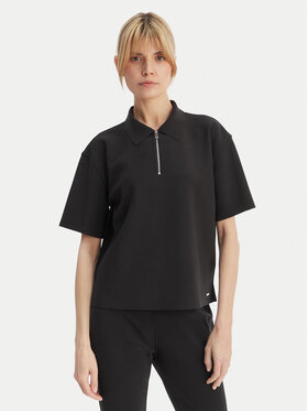 Calvin Klein Calvin Klein Тениска с яка и копчета LV044E241G Черен Relaxed Fit