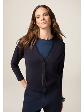 Oltre Oltre Cardigan M292J005026N034 Blu Slim Fit