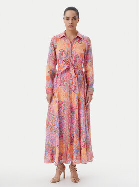 Hale Bob Hale Bob Košeľové šaty with linen 4YDD632A Ružová Regular Fit