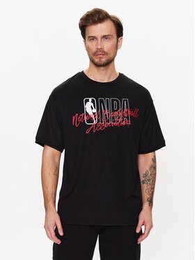 New Era New Era T-Shirt NBA Logo Script 60332208 Czarny Oversize