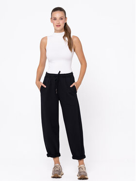 Miss LK Miss LK Spodnie materiałowe MISSLKSM Czarny Loose Fit