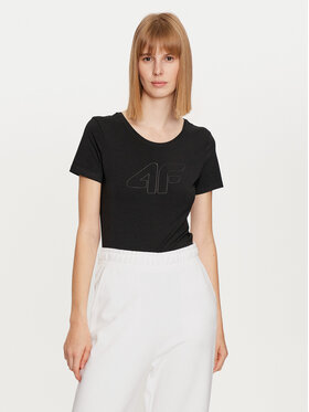4F 4F Tričko 4FWMM00TTSHF1846 Čierna Slim Fit
