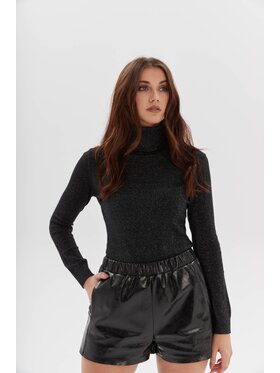 Anna Rock Milano Anna Rock Milano Szorty z imitacji skóry QM3099001W2023 Czarny Regular Fit